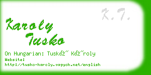 karoly tusko business card